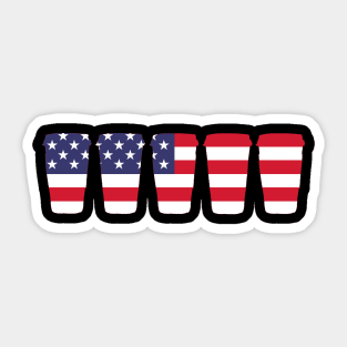 American Flag Cups Sticker